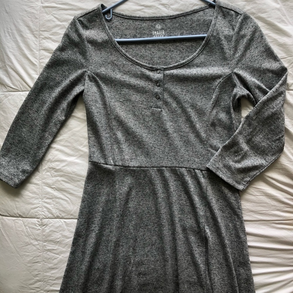 gray skater dress